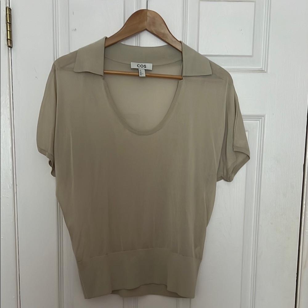 COS Scoop Neck Knitted Polo (M)